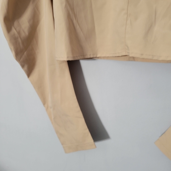 Choosy Khaki Puff Sleeve Crop Top NWT - Picture 4 of 13